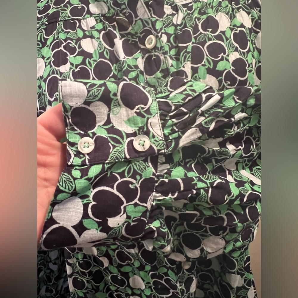 Maeve for Anthropology Green/blue cotton blouse Size XL - Picture 3 of 4
